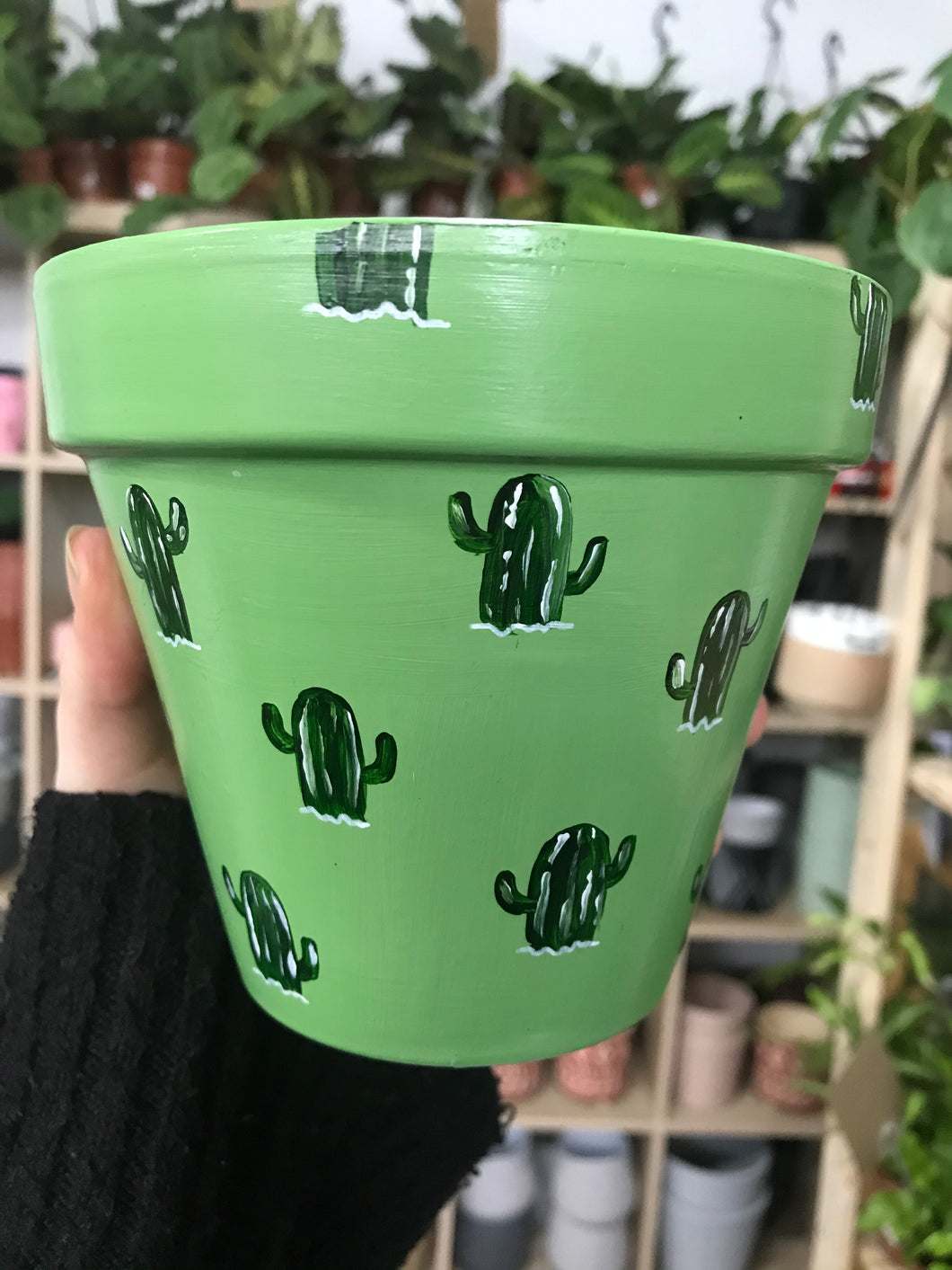 Handpainted Cactus pot